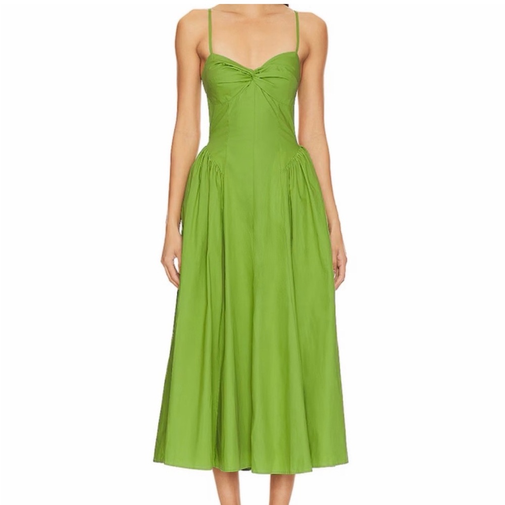 REVOLVE Green Spaghetti-Strap Midi Dress